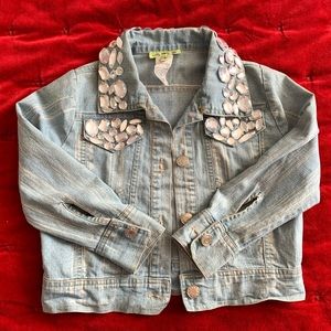 Little Mass blue denim rhinestone jacket Girl 4